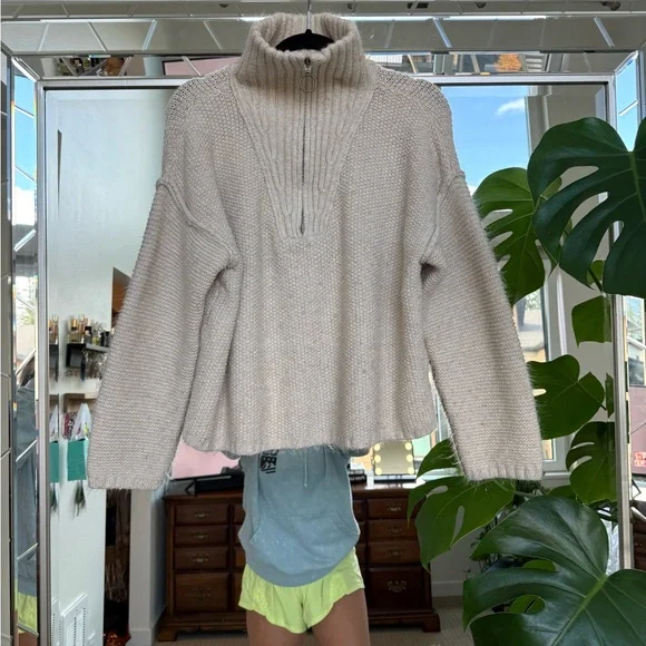 Universal Thread 1/4 Zip Cream Sweater - Picture 4 of 9